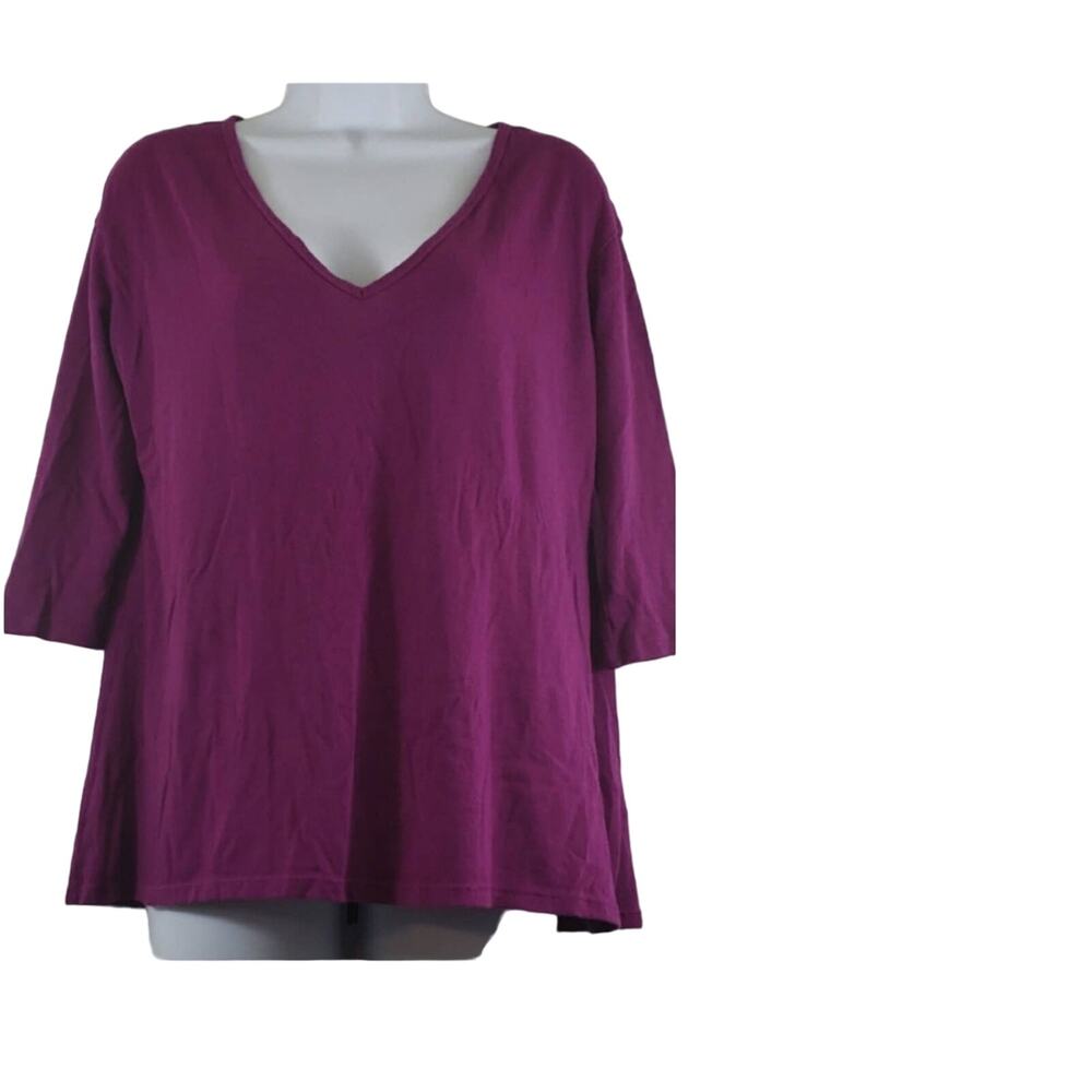 Victoria's Secret V-Neck Magenta 3/4 Sleeve Top Size Medium